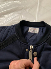 Load image into Gallery viewer, 1980s Armani Heavy Navy Cotton Cropped Bomber with Black Contrast Trim Detailing - Size XL