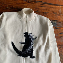 Load image into Gallery viewer, 1990s Yohji Yamamoto Intarsia Godzilla Zipper Sweater - Size M