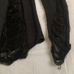 1990s Yohji Yamamoto Destroyed Black Knitted Sweater - Size M