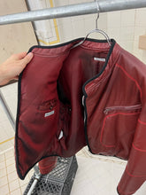 Load image into Gallery viewer, 2000s Armani Padded Faux Leather Red Moto Jacket - Size M