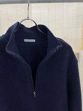 Load image into Gallery viewer, Late 1990s Mandarina Duck Raw Cut Boiled Wool Quarter Zip Pullover - Size M