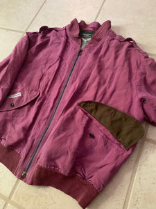 1990s Armani Iridescent Magenta Linen Bomber with Cuff Detailing - Size S