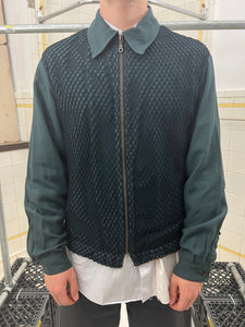 1990s Dexter Wong Forest Green Jacket with Mesh Netting - Size M