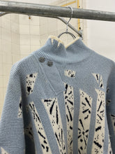 Load image into Gallery viewer, 1980s Marithe Francois Girbaud x Maillaparty Wide Intarsia Sweater with Button Collar Feature - Size L