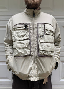 2001 Vintage Burton Snowboarding x Acronym x Hiroshi Fujiwara Beige Analog Q Cargo Jacket - Size XL