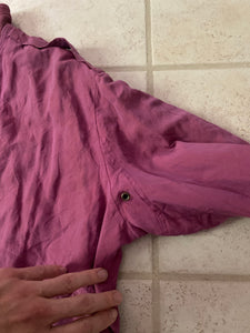 1990s Armani Iridescent Magenta Linen Bomber with Cuff Detailing - Size S