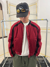 Load image into Gallery viewer, 1990s Armani Heavy Red Cotton Cropped Bomber with Black Contrast Trim Detailing - Size XL