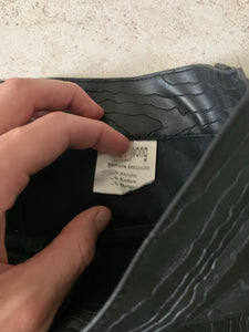 1990s Dexter Wong Faux Leather Topography Pants - Size S