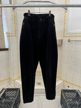 Load image into Gallery viewer, 1980s Katharine Hamnett Black Corduroy Baggy Trousers with Waist Synch and Tapered Cuff - Size XL
