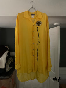 ss1992 Yohji Yamamoto Yuzen Dyed Sunflower Shirt - Size XL
