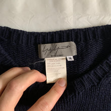 Load image into Gallery viewer, aw1995 Yohji Yamamoto Intasaria Flower Navy Sweater - Size M