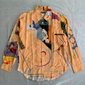 ss2004 Yohji Yamamoto Silk Graphic Shirt - Size L