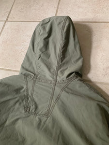 1990s Armani Faded Seafoam Green Military Parka with Removeable Quilted Lining - Size XL