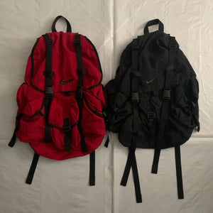 1990s Vintage Nike Red Nylon Parachute Backpack - Size OS