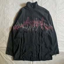 Load image into Gallery viewer, 1990s Yohji Yamamoto Pixelated Soundwave Graphic Zip-up Shirt - Size L