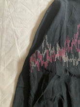 Load image into Gallery viewer, 1990s Yohji Yamamoto Pixelated Soundwave Graphic Zip-up Shirt - Size L