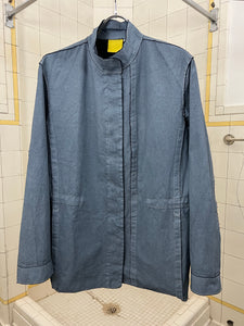 2000s Mandarina Duck Raw Cut Coated Fabric Shirt Jacket with Contrast Detailing - Size M