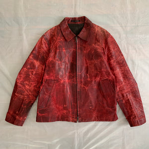aw2009 - Yohji Yamamoto x Justin Davis Uzi Pinup Red Leather Jacket - Size M