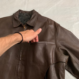 1980s CDGH Brown Paneled Leather Work Jacket - Size OS