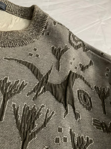 ss1986 Issey Miyake Embossed Dinosaur Graphic Sweater - Size M