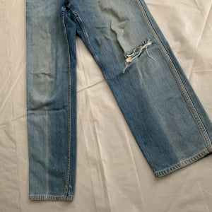 1990s CDGH Faded Vintage White Label Denim with Knee Blowout - Size S