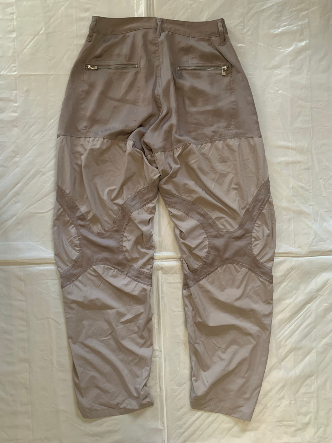 ss2005 Issey Miyake Soft Blush Twist Calf Paneled Technical Pants - Size M