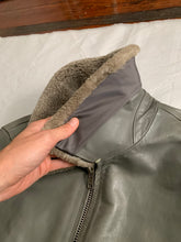 Load image into Gallery viewer, 1994 CDGH Slate Grey Leather Jacket with Removable Fur Collar - Size XL