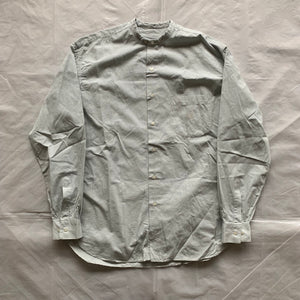 1990s Armani Soft Blue Diagonal Weave Pattern Shirt - Size L