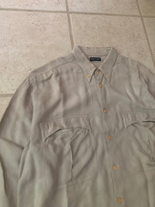1990s Armani Pleated Cargo Pocket Shirt - Size M