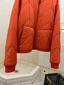 1990s Armani Orange Quilted Bomber Jacket - Size XL