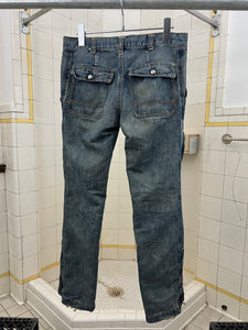 ss2005 Junya Watanabe Blue Jeans with Zip Thigh Pockets - Size S