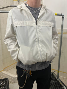 2000s Samsonite 'Travel Wear' White Windbreaker with Bill Brimmed Hood - Size M