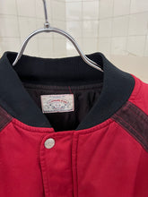 Load image into Gallery viewer, 1980s Armani Heavy Red Cotton Cropped Bomber with Black Contrast Trim Detailing - Size XL