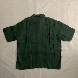 ss1994 Issey Miyake Forest Green Crinkled Shirt - Size L: