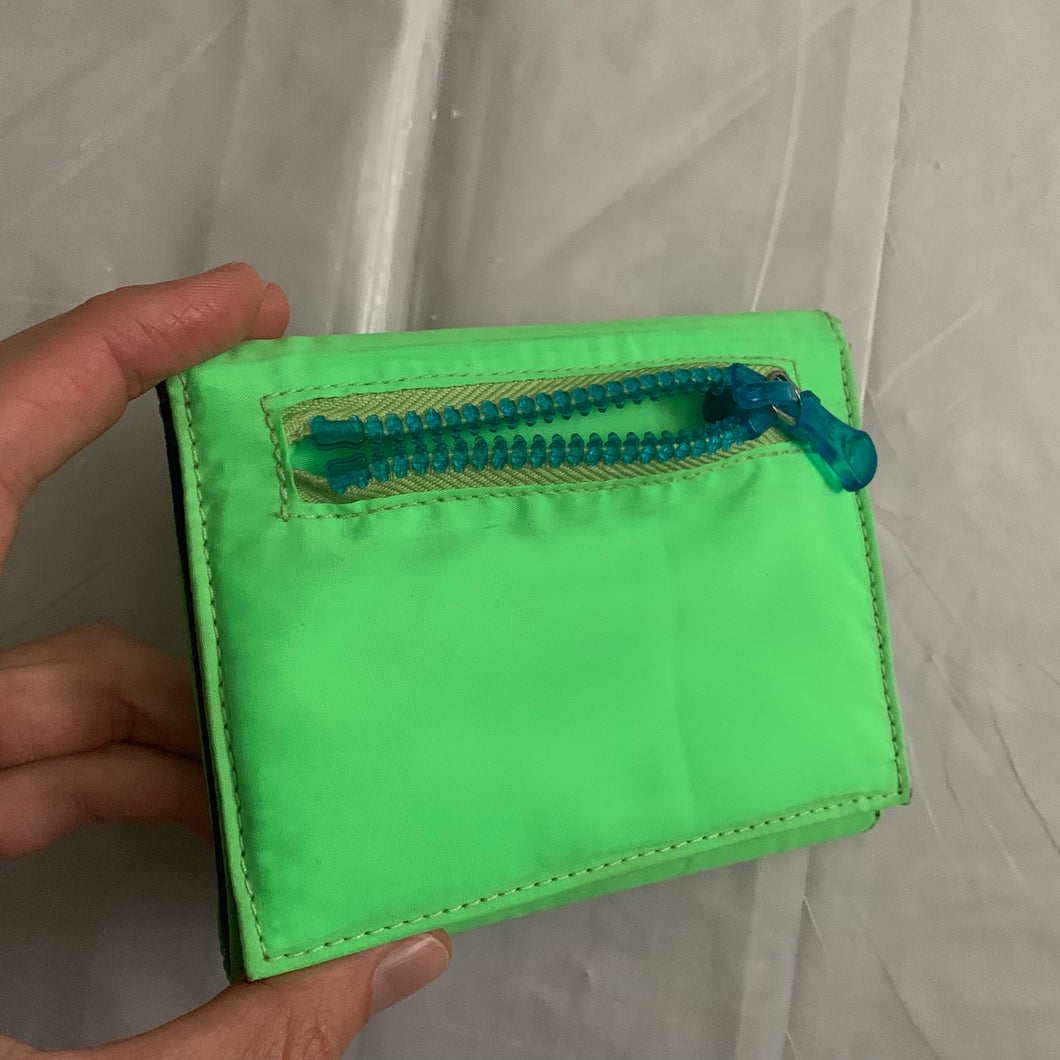 aw2000 Issey Miyake Electric Green Nylon Wallet - Size OS