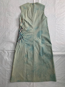 1990s Vintage Joe Casely Hayford Object Dyed Dress with Slash Embroidery - Size S