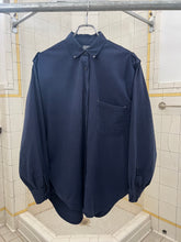 Load image into Gallery viewer, 1980s Marithe Francois Girbaud Navy Military Shirt with Shoulder Gathering Detail - Size S