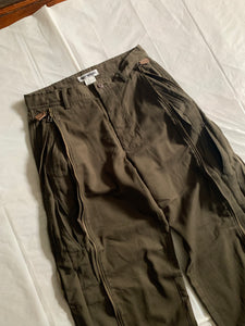 ss2001 Issey Miyake Dark Khaki Front Zipper Trousers - Size S