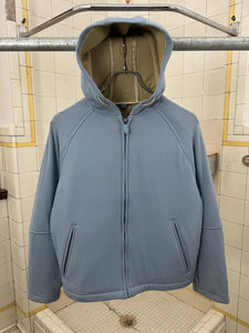 Late 1990s Mandarina Duck Contemporary Baby Blue Zip-up Hoodie - Size S