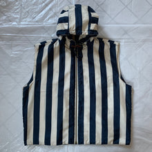 Load image into Gallery viewer, 1990s Armani Navy Pinstripe Oversized Hooded Vest - Size XL