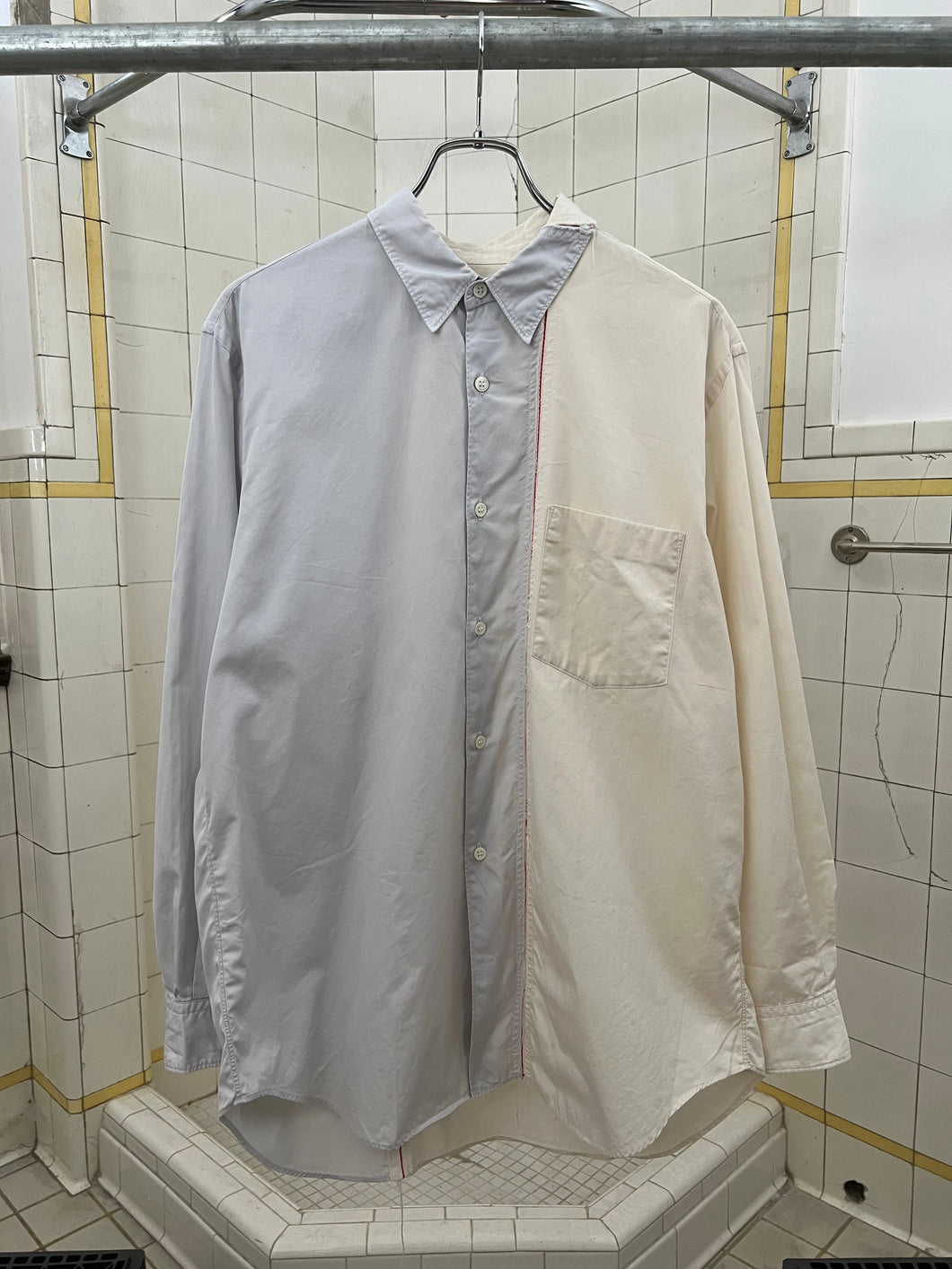 2000s CDGH Reconstructed Two Part Poplin Shirt - Size M