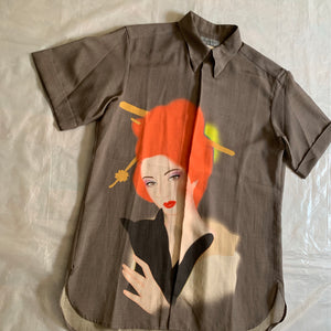 ss2002 Yohji Yamamoto Polyester Gauze Saeko Shirt - Size L