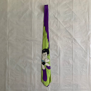 2000s Yohji Yamamoto Purple and Green Astro Boy Necktie - Size OS