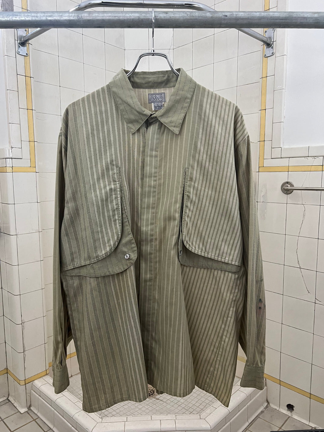 1980s Marithe Francois Girbaud Multi Stripe Layered Pocket Shirt - Size L