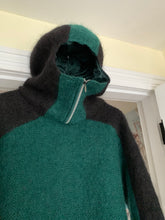 Load image into Gallery viewer, 2000s Vintage Green and Black Mohair Ninja Hoodie - Size M