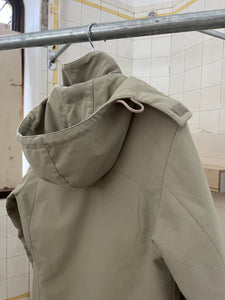 Late 1990s Mandarina Duck Beige Egg Cell Padded Jacket with Removable Hood - Size S