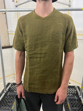Load image into Gallery viewer, 2000s Mandarina Duck Khaki Green Reversible Linen Chest Pocket Shirt - Size M