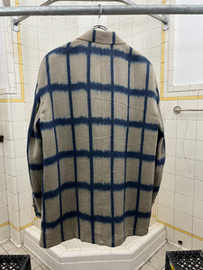 1990s Armani Checkered Dyed Beige Linen Blazer - XL