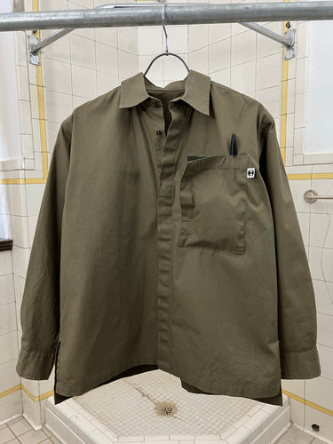 1990s Final Home Coated Cotton Military Shirt with Velcro Pocket Detail - Size M