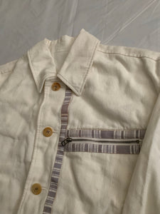 ss1993 Issey Miyake Cropped Linen Work Jacket - Size XL